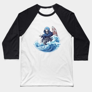 Skeleton Surfer Baseball T-Shirt